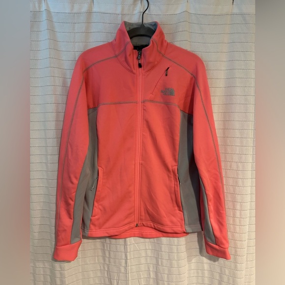 The North Face Soft Shell Fleece Jacket Salmon/Peach/Pink Size Medium - Picture 2 of 9